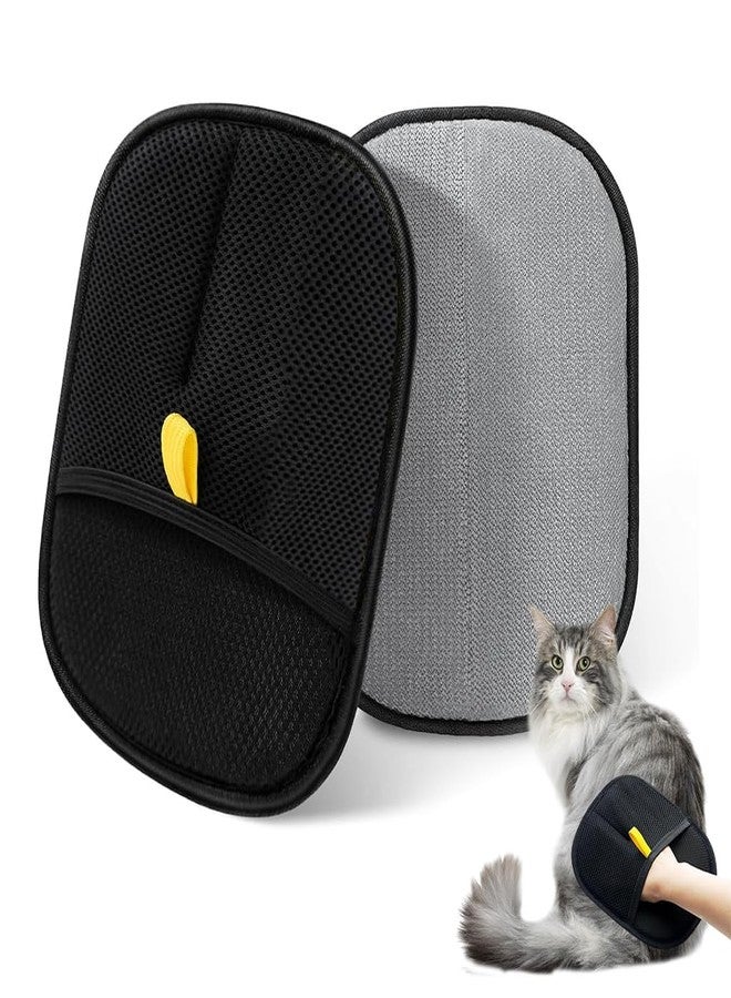 UMANATH Pet Hair Removal Gloves, Static-Enhanced Pet Hair Removal Mitt, Reusable Grooming Mitt Cleaning Glove for Furniture, Carpets, Car Seats & Gentle Massage for Dogs Cats (2Pair, 23.5x18cm) - Image 1